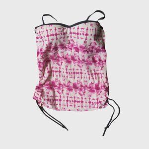 Sz.XXL (18)*Free Country*Pink/White/Black Tie-Dyed Tankini Top Only